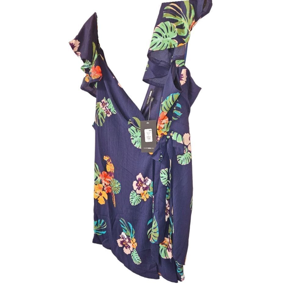 FASHION NOVA VIDETTE Navy Blue Floral Side Tie Romper 3X - Picture 8 of 15